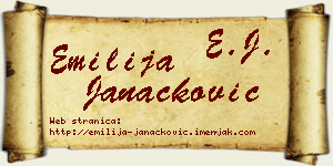 Emilija Janaćković vizit kartica